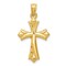 14K Yellow Gold Hollow Crucifix Pendant Jewelry 29.6mm x 16.2mm